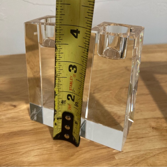 2 Crystal Candle Holders Oleg Cassini Kelly 4” Tall Clear Candlestick Set - Picture 10 of 16